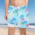 thumbnail image 2 of Boys Swim Trunks with Compression Liner Kids Stretch Quick Dry Swimming Shorts, 2 of 4