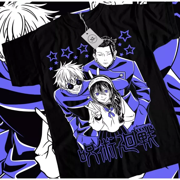 Jujutsu shirt Kaisen T-shirt Geto Suguru Gojo Girl Anime Gift Black T-shirt