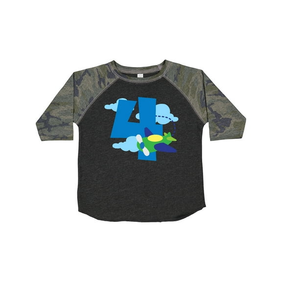 Inktastic 4th Birthday Airplane Pilot Childs Boys Toddler T-Shirt