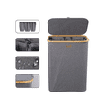 thumbnail image 2 of Cesta De Ropa Sucia Con 3 Bolsas Y Tapa Grande Plegable 160l Lab.G Gris, 2 of 5
