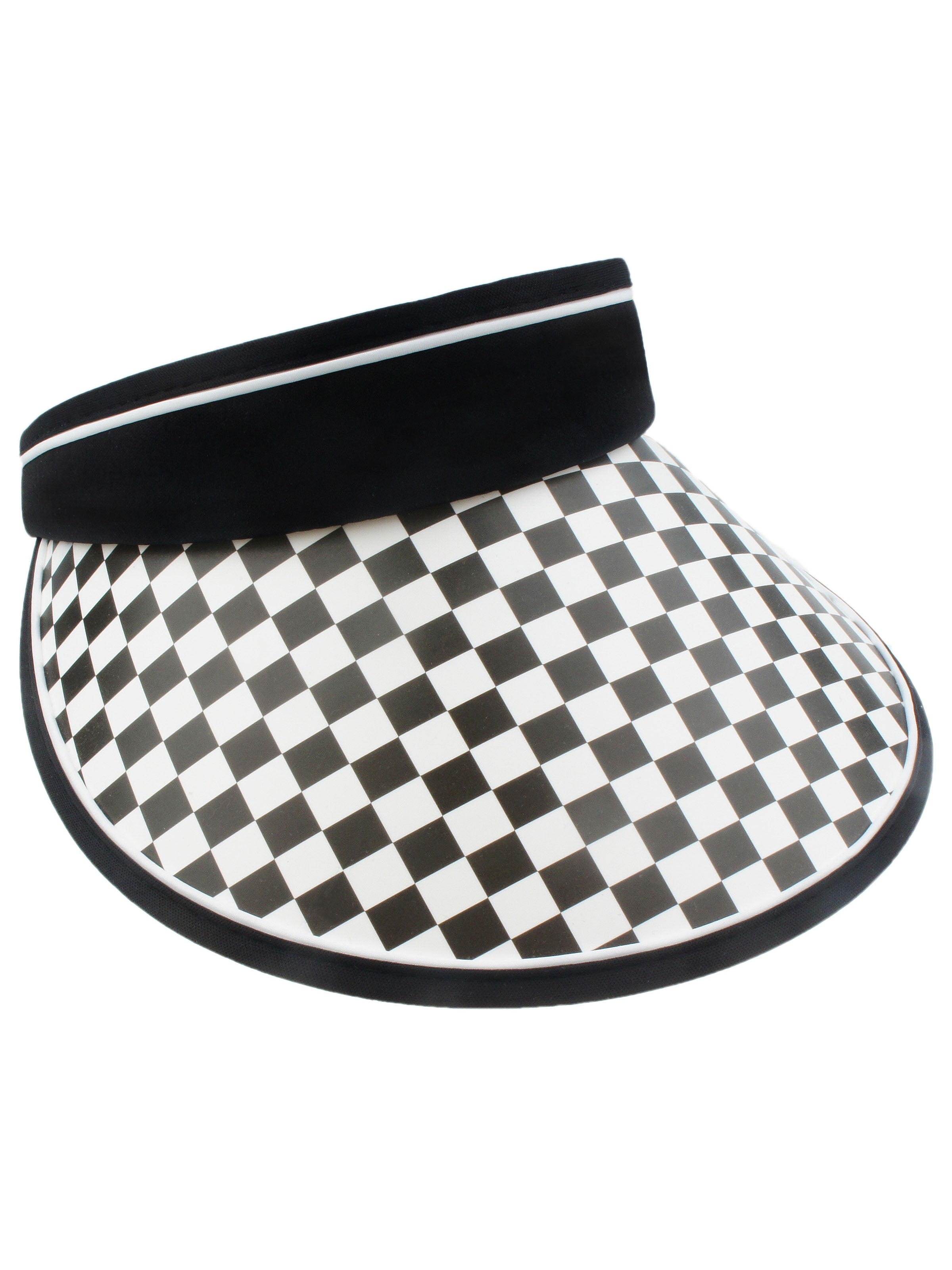 Summer Wide Brim Checkerboard Sun Visor Golf Hats for Women Men Kids Black