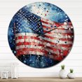 thumbnail image 1 of Designart "American Flag Display II" American Oversized Wall Clock, 1 of 6