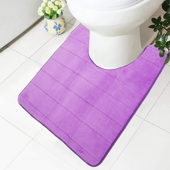 SAYFUT Memory Foam, Non-slip Soft Absorbent Bath Mats, Blue/ Purple/ Brown/ Grey, Medium, 24''x20''