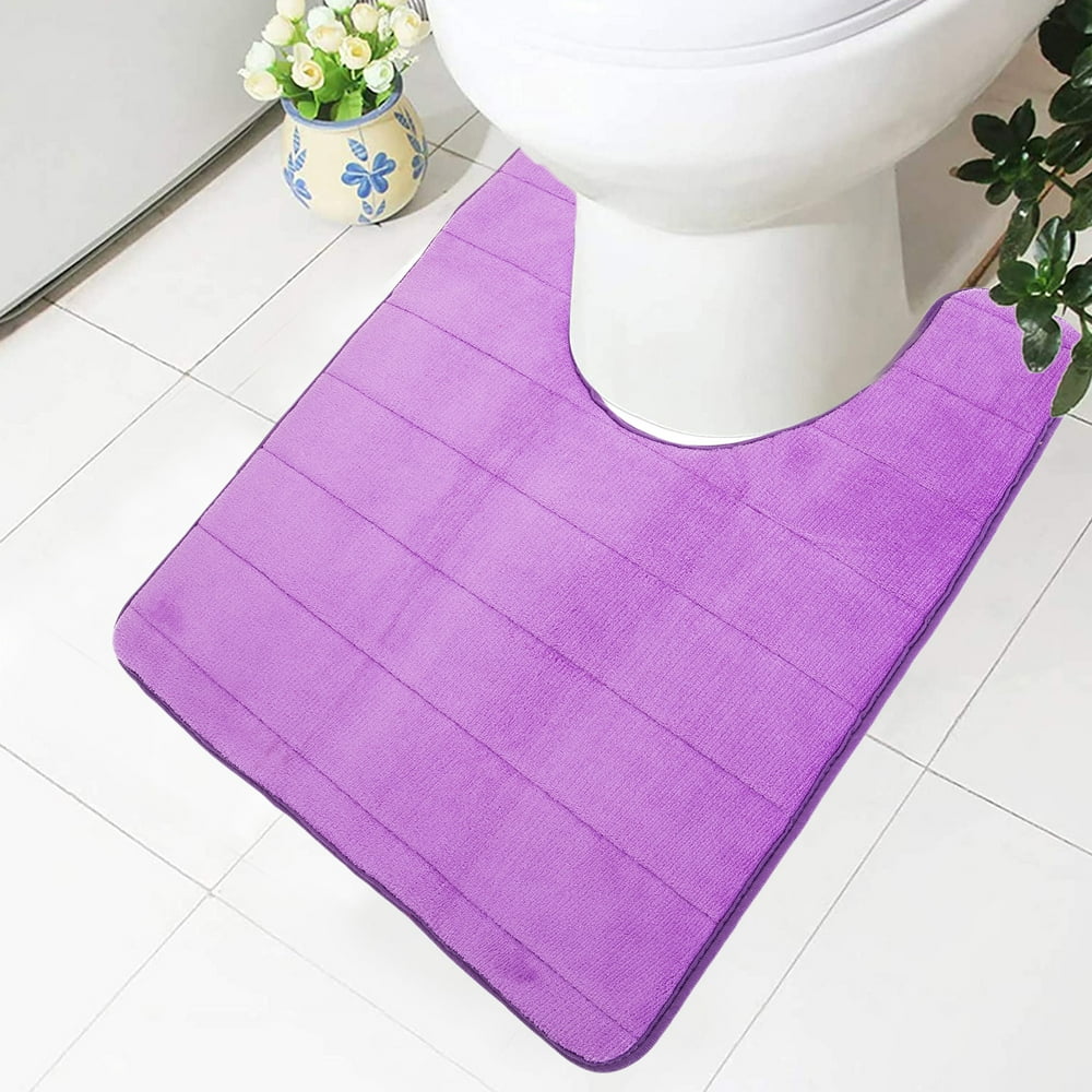 SAYFUT Memory Foam Nonslip Washable Bath Toilet Pads Mats Rug Blue