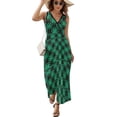 thumbnail image 2 of Shamrock Or Green Clover Leaves Pattern Dress Summer Street Style Bohemia Long Dresses Female Sleeveless Printed Maxi Dress, 2 of 9