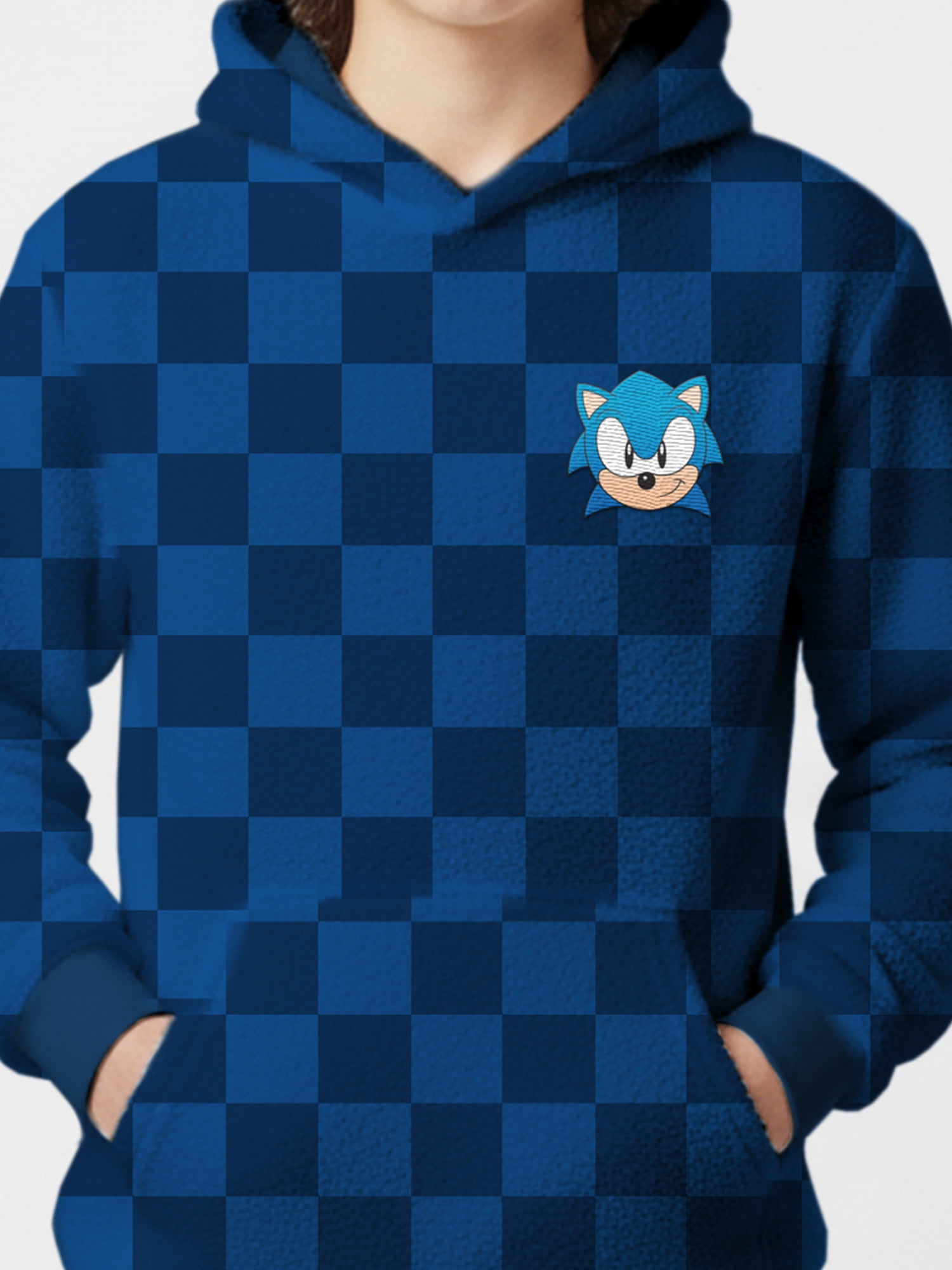 Sonic the Hedgehog, Boys' & Big Boys' Hooded Woobie, Sonic Toon Head, Sizes 4-18