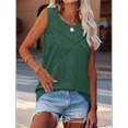 thumbnail image 5 of Women Loose Fit Crew Neck Casual Sleeveless Tank Tops Green XL, 5 of 8