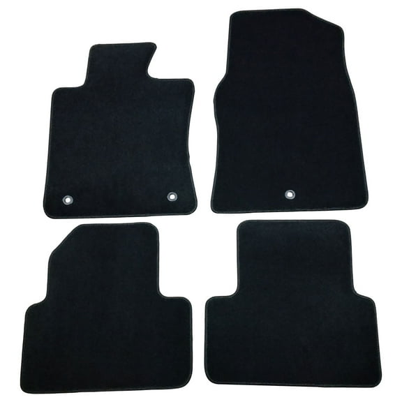 Ikon Motorsports Compatible with 09-14 Acura TL OE Factory Style Black Nylon Carpet Car Floor Mats Front Rear 4pcs 2009 2010 2011 2012 2013 2014