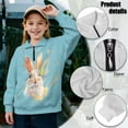 thumbnail image 6 of Uourmeti Oil Painting Rabbit Youth Girls Winter Hoodies Half Zip Sweatshirt Pullover Sweatshirts Warm Cozy for Cold Weather Casual Daily Wear Size 9-10, 6 of 7