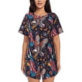 thumbnail image 1 of Fotbe United States Of America Conjunto de Pijama Estampado para Mujer, 2 Piezas, Ropa de Dormir con Camiseta de Manga Corta y Shorts Suaves-Large, 1 of 6