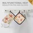 thumbnail image 4 of Yayeee Oven Mitts and Pot Holder Set of 4 Heat Resistant Kitchen Gloves Baking Hot Pad, Orange Starfish, 4 of 5