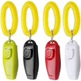 thumbnail image 1 of Clicker de entrenamiento de perro, 4 piezas de silbato de perro Clicker 2 en 1 silbato y clicker con pulsera, juego de clicker de entrenamiento de mascotas Feliz Sencillez, 1 of 5
