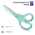 thumbnail image 5 of Scissors, 8" All Purpose Scissors 3-Pack, Ultra Sharp 2.0mm Thick Blade Shears Comfort-Grip for Office Desk Accessories Sewing Fabric Home Craft Teacher Supplies, Right/Left Handed, 5 of 8