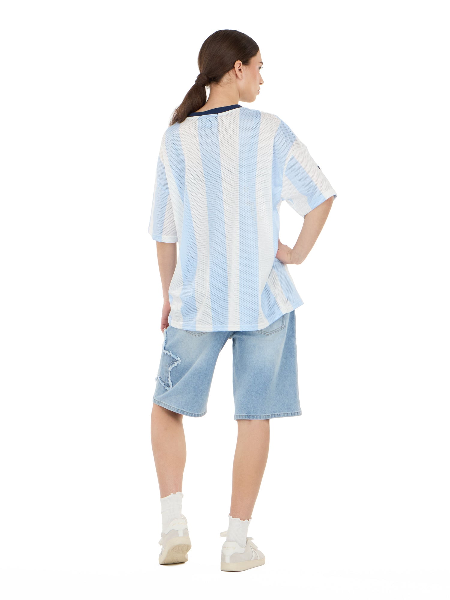Forever 21 Women's Mesh Oversized Argentina Soccer Jersey Tee, Sizes XXS-XXL