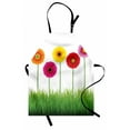 thumbnail image 1 of Gerber Daisy Apron, Horizontal Order Colorful Flowers on Grass Energetic Spring Illustration, Unisex Kitchen Bib with Adjustable Neck for Cooking Gardening, Adult Size, Multicolor, by Ambesonne, 1 of 4