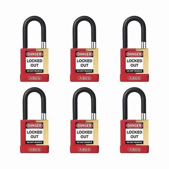 Abus Keyed Padlock,3/4"W x1-1/2"H Shackle,PK6 20082