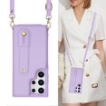 thumbnail image 3 of for Samsung Galaxy S25 Ultra Case with Card Holder Crossbody Lanyard Strap Leather Wallet Case with Magnetic Clasp Kickstand Heavy Duty Protective Back Flip Phone Cover for Women,Purple, 3 of 8