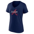 thumbnail image 2 of Women's Navy Atlanta Braves Stellar V-Neck T-Shirt, 2 of 3