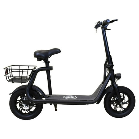 Massimo R1 E-Scooter, Moped 450W Adjustable Seat, Foldable Electric Scooter 12 Years and up - Black