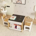 thumbnail image 1 of Bingirl Kids Table and Chair Set 4 in 1 Wooden Activity Table & 2 Chairs with Storage Drawer Detachable Tabletop for Toddlers Kids Drawing Reading Crafts Art Homework Nursery, 1 of 7
