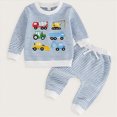thumbnail image 2 of TOWED22 Newborn Baby Boy Fall Clothes Long Sleeve Round Neck Print Graphic Sweatshirt Top Long Pants Cute Toddler Winter Outfits, 2 of 4