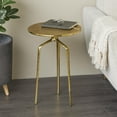 thumbnail image 2 of DecMode 15" x 22" Gold Aluminum Metal Slim Textured Geometric Accent Table, 1-Piece, 2 of 11