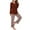 Watermelon Red, variant on Scyoekwg Pajamas for Women Set Casual Solid Color Button Round Neck Pleated Long Sleeve Tops and Pants Loungewear Outfits (Wine,M)