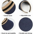 thumbnail image 4 of Women Summer Sun Hat Lady's Portable Beach Visor Bowknot Straw Hat, 4 of 5