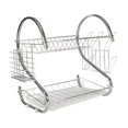 thumbnail image 3 of Escurreplatos de doble capa con soporte para utensilios, organizador de vajilla, soporte para secar platos para gabinete, cocina, mostrador y comedor 36cm, 3 of 8