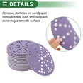 thumbnail image 4 of 70 Pcs Discos de Lija Redondos 120 Grano Hook and Loop Hojas de Lijado Universales para Reacondicionamiento Automotriz 150x150mm Abrasivo Cerámico Púrpura, 4 of 7