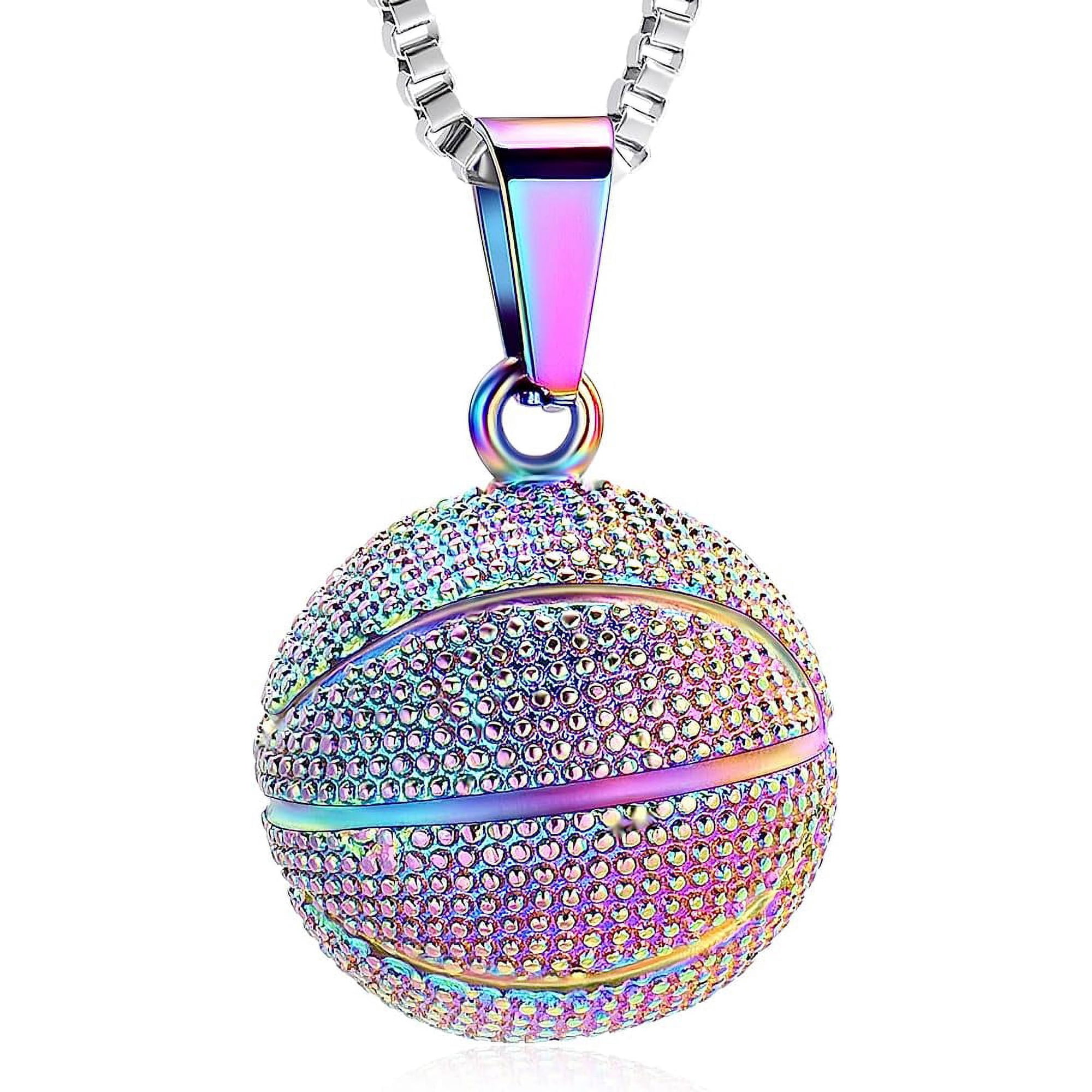 Basketball Hoop Urn Cremation Jewelry for Ashes Stainless Steel Urn Pendant Locket Keepsake Memorial Gifts