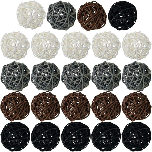 BAMAIA Rattan Ball, 24PCS 2 Inch Wicker Ball Decorative Ball Orbs Vase Fillers