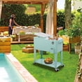 thumbnail image 3 of SalonMore Rolling Cooler 80QT Frozen Warm Function with Shelf Green, 3 of 7