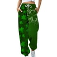 thumbnail image 2 of Clearance LYXSSBYX Cargo Pants for Women on Clearance St. Patrick's Day Women's Fashion Casual Printing Pocket Elastic Waist Trousers Long Straight Pants Sweatpants, 2 of 5