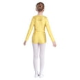 thumbnail image 2 of TTAO Kids Girls Sequin Ballet Dance Gymnastics Leotard Athletic Biketard Long Sleeve Fringe Short Jumpsuit Yellow 16, 2 of 5