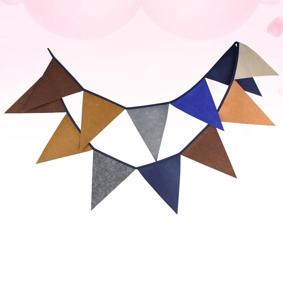 HOOWIFFY Festival Triangle Banner Decor in Assorted Colors, Non-Woven Cloth for Party, Event, and Holiday Decorations