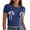 Navy, variant on Dgankt Plus Size Tops for Women Women's new short-sleeved round neck drawstring solid color casual top T-shirt