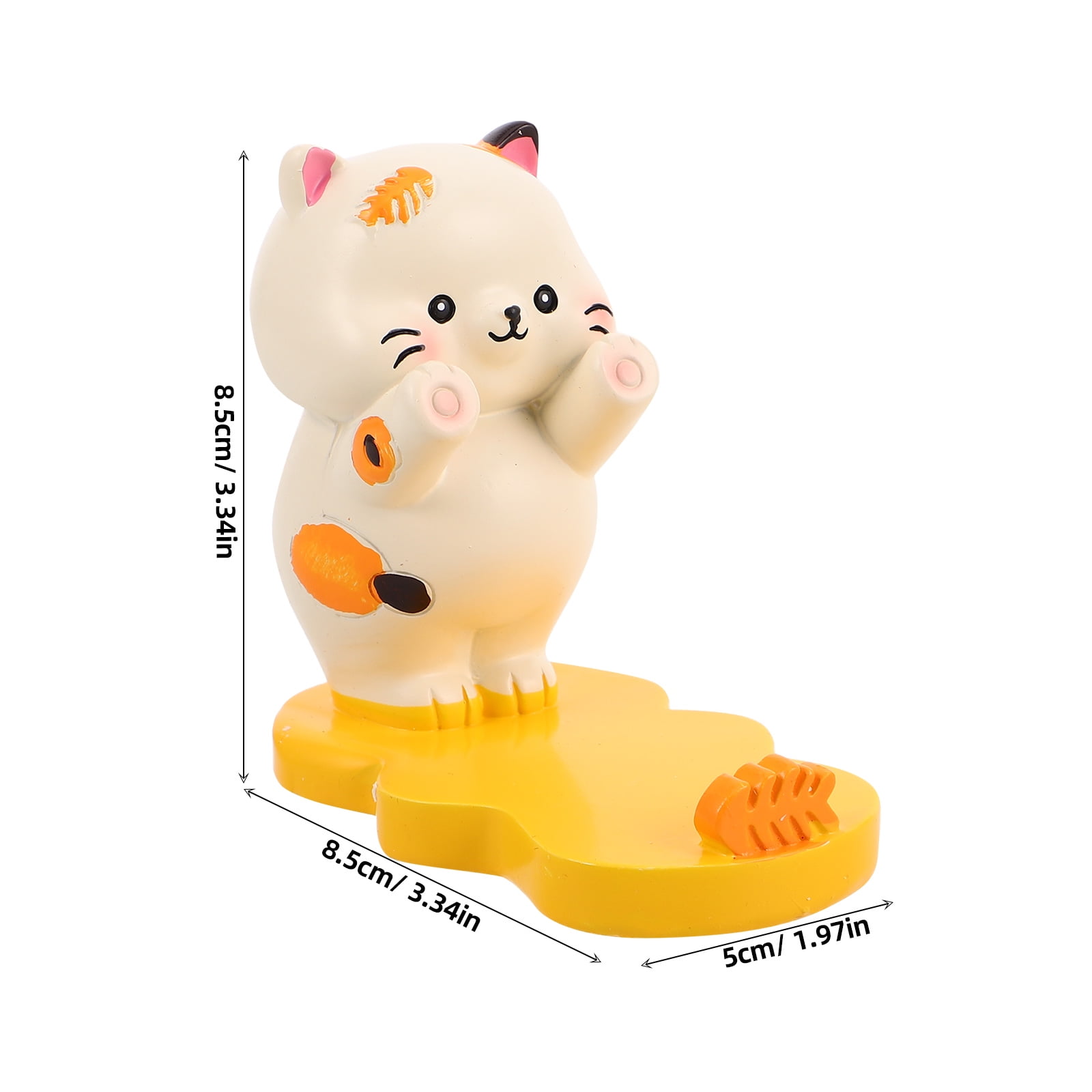 FRCOLOR Cute Cartoon Cat Phone Stand for Watching Videos Creative Resin Desk Accessory Portable