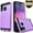 Purple, variant on Samsung Galaxy A21 Phone Case, 2-Piece Style Hybrid Shockproof Hard Case Cover with [Temerped Glass Screen Protector] (Purple)