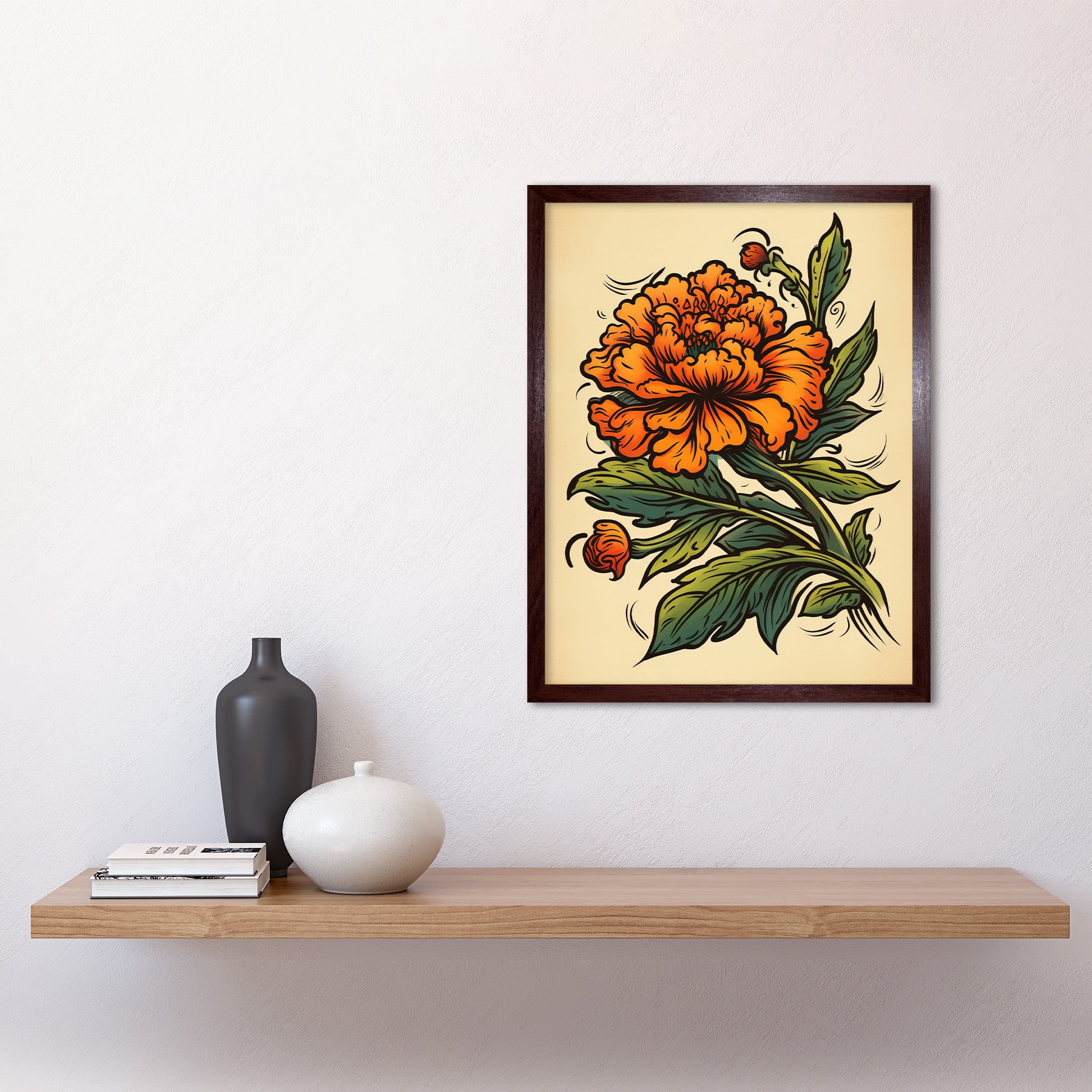 Artery8 Poster XL 81x61 Cm: Pin Up Girl Con Rosa Tatuaggio Stile Rockabilly Americana Anni '50, Stampe D'Arte - 2