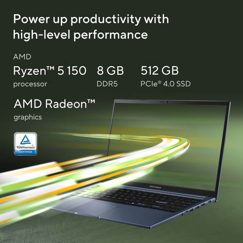 Asus M1502NAQRS53 15.6 inch - Vivobook 15 Laptop - AMD Ryzen 5 150 - 8GB RAM - 512GB SSD