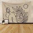 thumbnail image 2 of Black Simple Stroke Pattern Art Decor Wall Tapestry, 2 of 4
