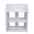 thumbnail image 4 of Zapateros - Zapatero de piso de 3 niveles Estante de baño Estante de baño moderno Tallado Zapatero Estante de almacenamiento Organizador Estante para pasillo de entrada Baño Sala de estar, 40 x 23 x 5, 4 of 5