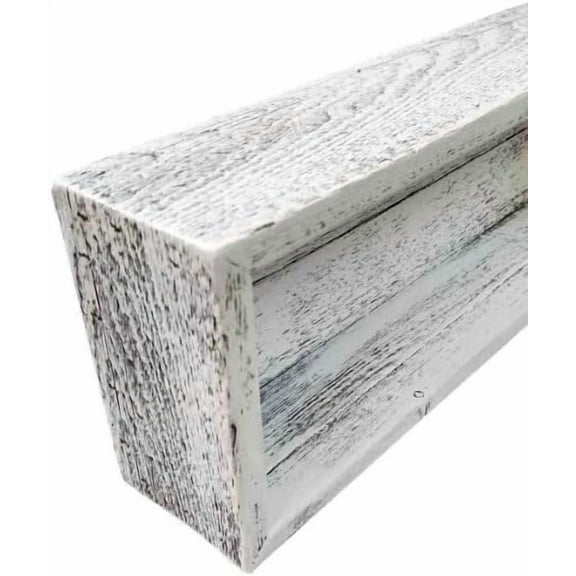 Rockin' Wood Rustic Wooden Box for Centerpiece made in the USA with real reclaimed barnwood, perfect centerpiece or wood storage box (48x6x4, White)