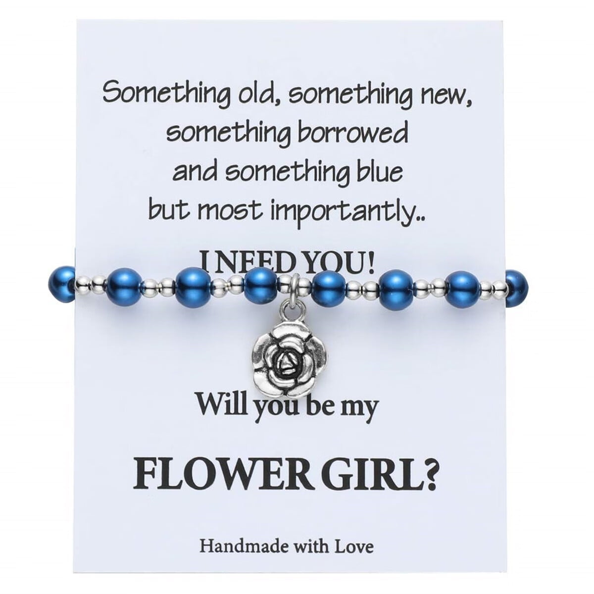 AUNOOL Flower Girl Bracelets for Girls Kids Wedding Gifts Rhinestone Pearl  Bracelet Charm Bracelets Wedding Party Charm for Flower Girl Bridemaid