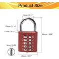 thumbnail image 2 of HUGFEGWE 10 Digit Push Button Combination Padlock Digital Lock for Locker Cabinet Case Drawer,Fixed Gym Cabinet Door Toolbox Padlock Gym Sports Lock,Red 1PCS CJB91-26081, 2 of 8