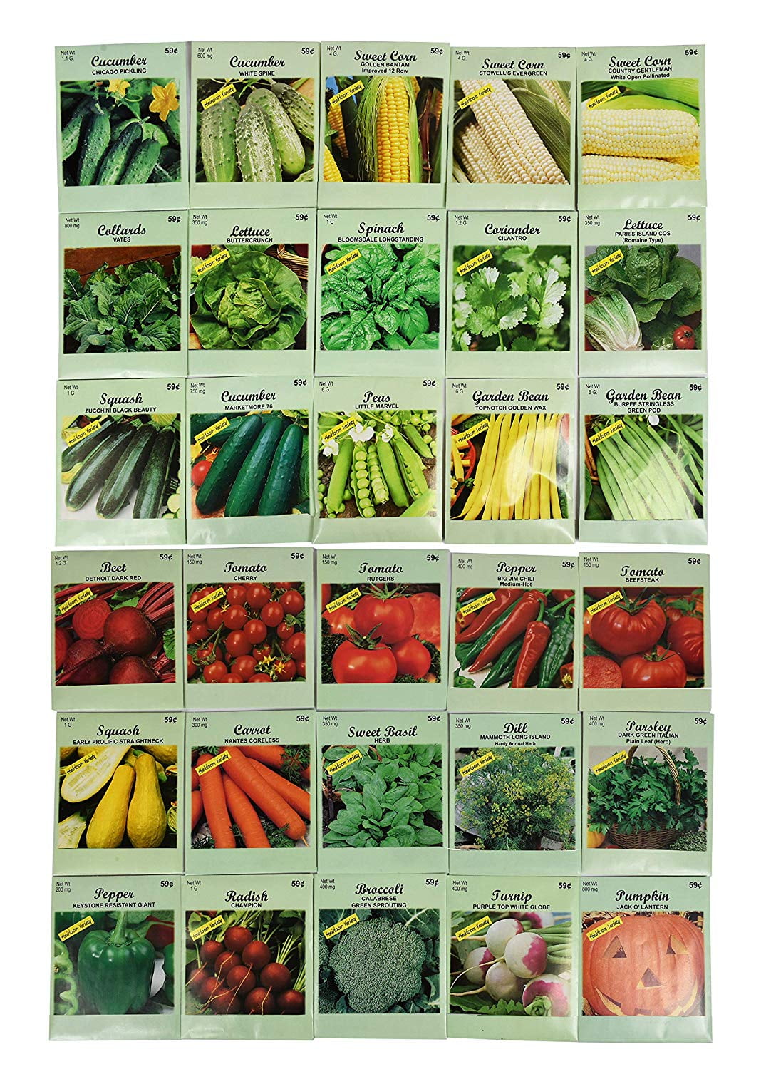 Vegetable Garden Seed bank contains 30 varieties of Heirloom seeds 