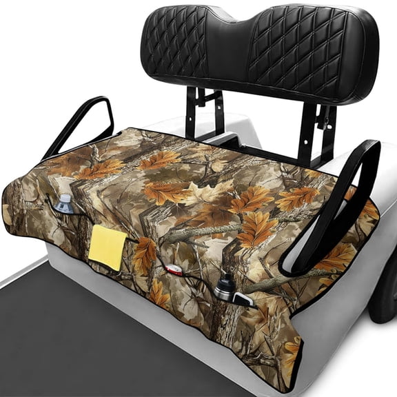 XYZCANDO Camouflage Terry Cloth Golf Cart Seat Cover with 4 Pockets - Non-Slip Washable Universal for 2-Seat Golf Carts