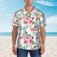 thumbnail image 4 of Daiia Flamingo Flower Hawaiian Shirt for Men Gentle Cotton Regular Short Sleeve Casual-X-Large, 4 of 9