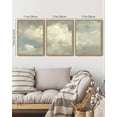 thumbnail image 5 of Drsoum Vintage Landscape Wall Art Retro Sky Cloud Nature Classic Paints Rustic Farmhouse Kitchen Bathroom Office Decor 11x14in3pcs Natural Framed, 5 of 6
